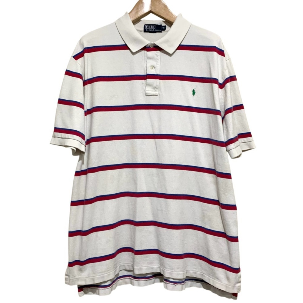 Polo by Ralph Lauren Men's Red White Blue Striped Shirt Size 2XLT Cotton